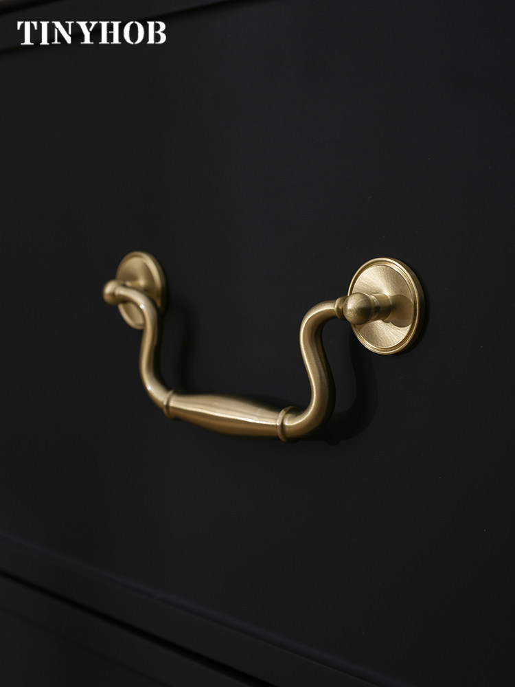 Kenop Tarikan Kuningan Padat V - Furniture Hardware Drop Pulls ulasan dan harga