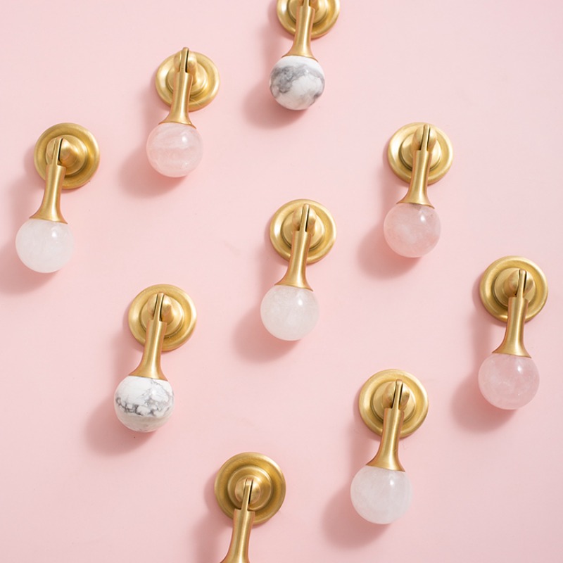 Bola Kristal Putih + Gagang Fu - Furniture Hardware Drop Pulls ulasan dan harga